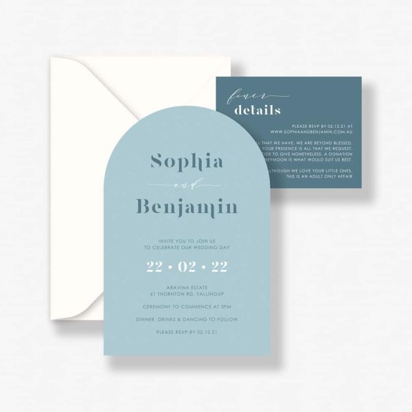 Marina arch wedding invitation