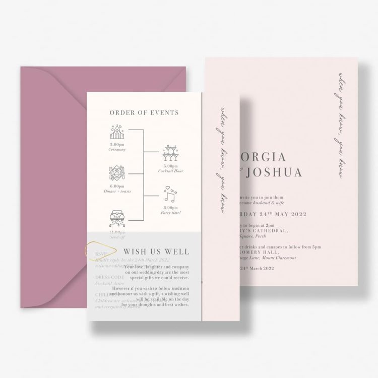 Soft Pink Wedding Invitation