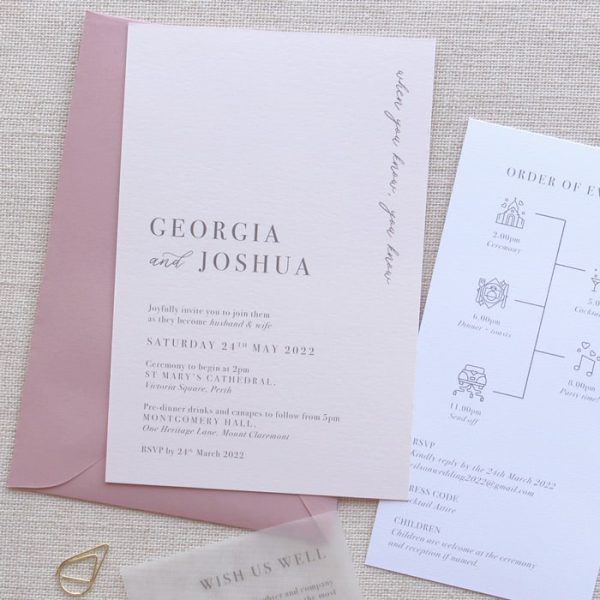 Soft Pink Wedding Invitation - Image 2