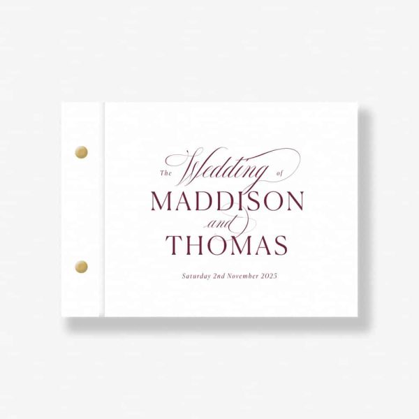 Vintage Burgundy Wedding Guest Book