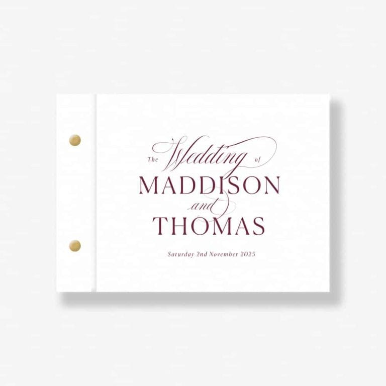 Vintage Burgundy Wedding Guest Book