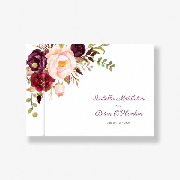 Geometric Marsala Wedding Guest Book