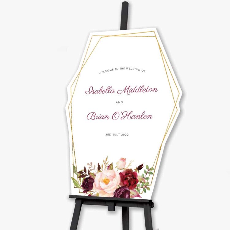 Geometric Marsala Welcome Sign