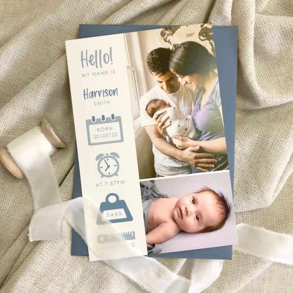 Blue Details Baby Announcement - Image 2