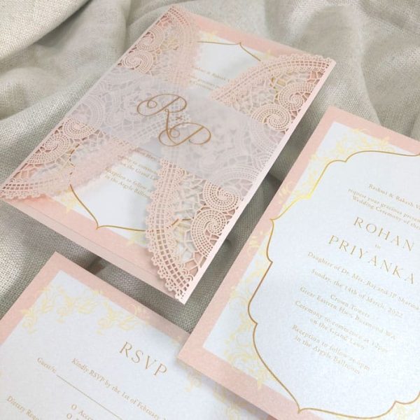 Gilded Paisley Wedding Invitation