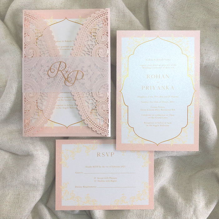 Gilded Paisley Wedding Invitation