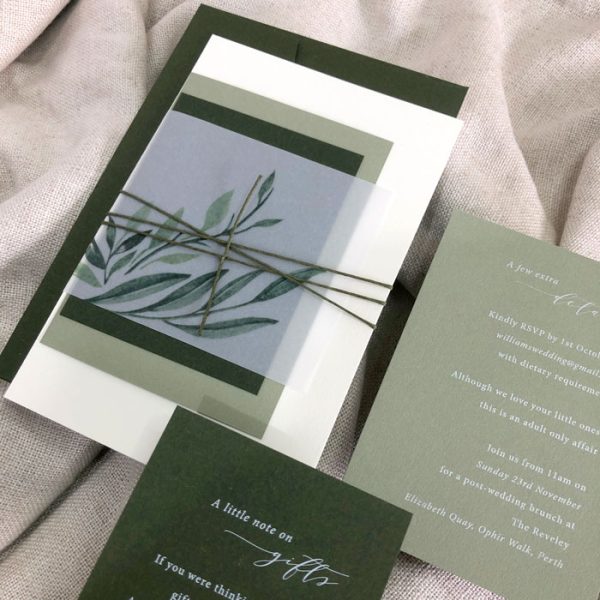 Shades of Sage Wedding Invitation - Image 2