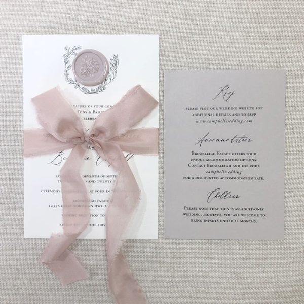 Soft Silk Wreath Wedding Invitation Suite