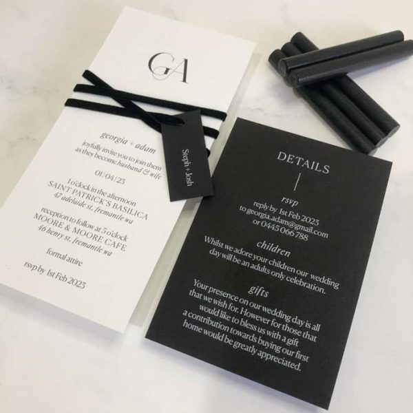 Wrapped Minimalist Wedding Invitation - Image 3