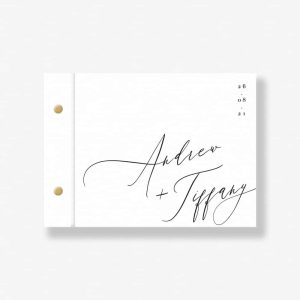 Timeless Script Wedding Guest Book
