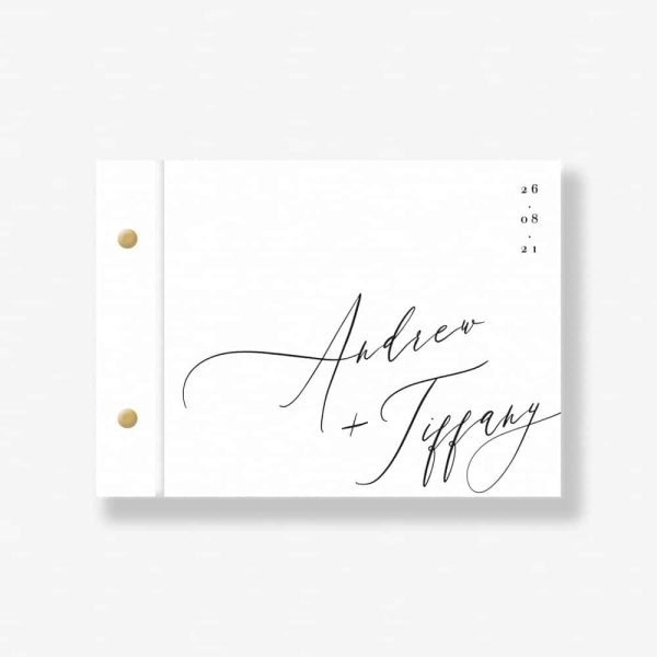 Timeless Script Wedding Guest Book