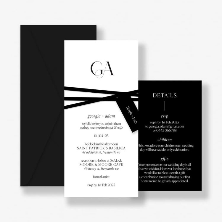 Wrapped Minimalist Wedding Invitation