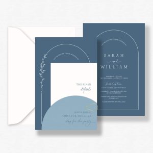 Delicate curves wedding invitation