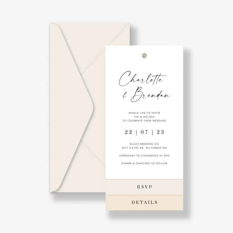 Layered Vanilla Wedding Invitation