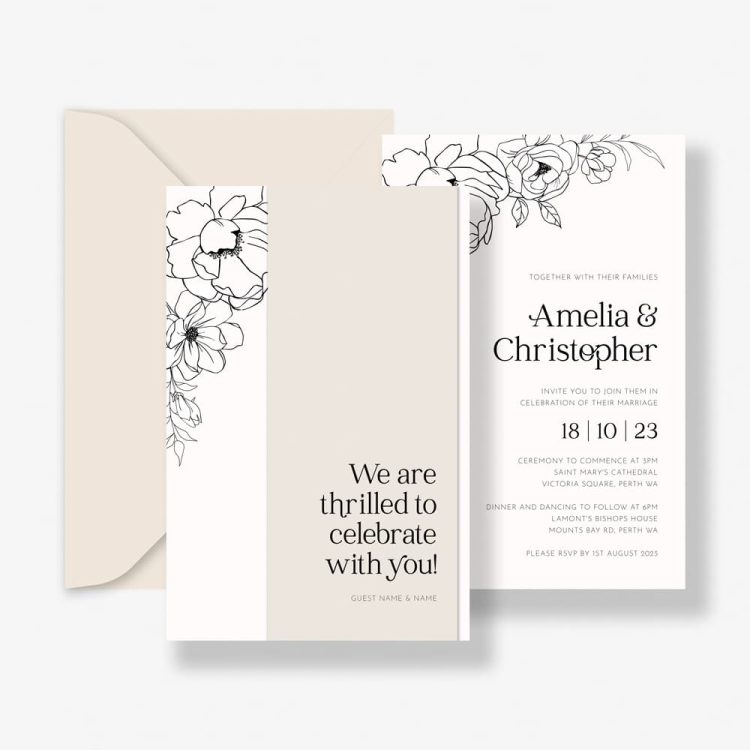 Wrapped in Floral Wedding Invitation