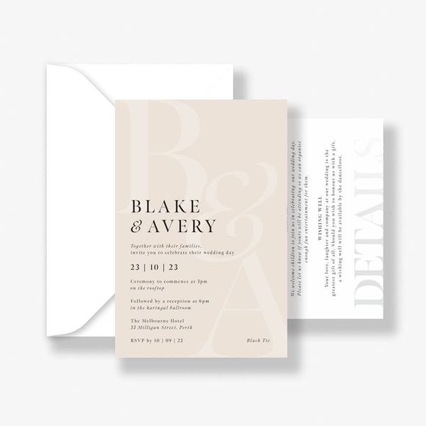 Sleek Monogram Invitation Suite