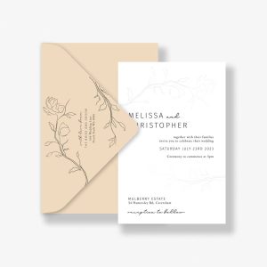 Delicate Peach Branches wedding invitation suite