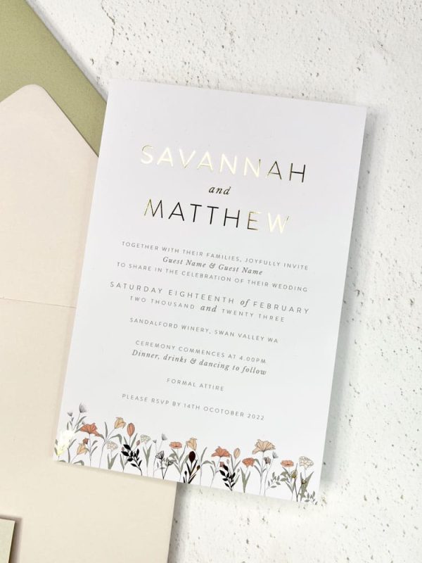 Field of Flowers Wedding Invitation Suite