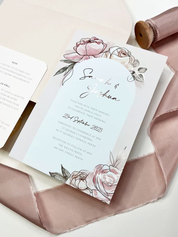Foiled Floral Wedding Invitation - Image 2
