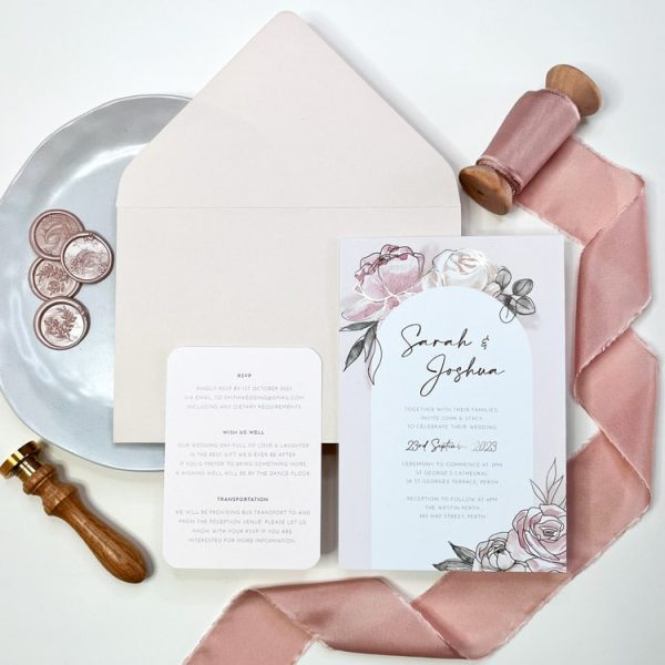 Foiled Floral Wedding Invitation - Image 3