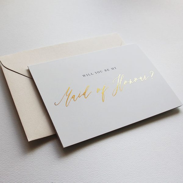 Foil bridal party card