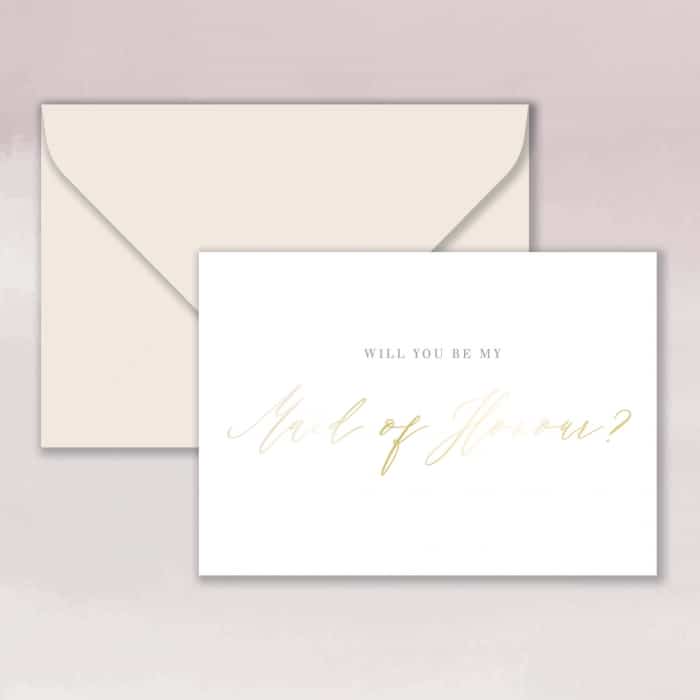 Gold Foil – Will You Be My Maid of Honour? Card