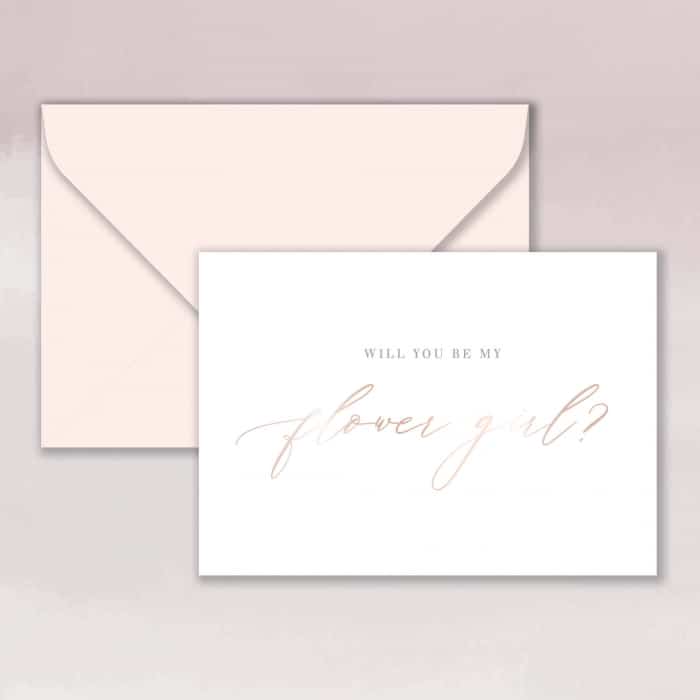 Rose Gold Foil – Will You Be My Flower Girl? Card