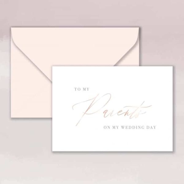 rose gold foil to my parents card