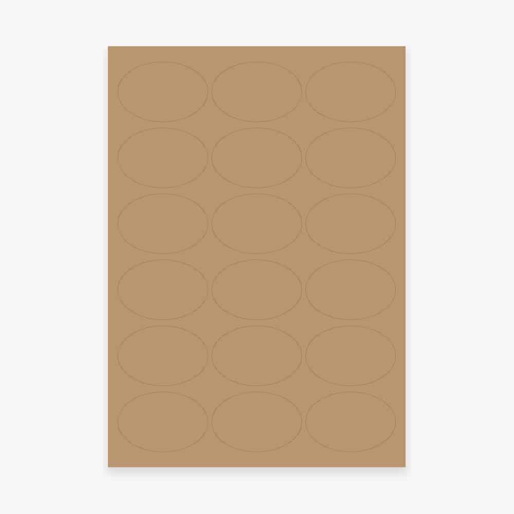 Kraft Brown Oval Labels 63.5×42.3mm