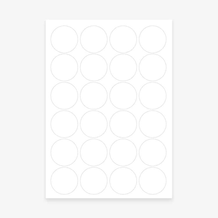 White Round Labels 45mm