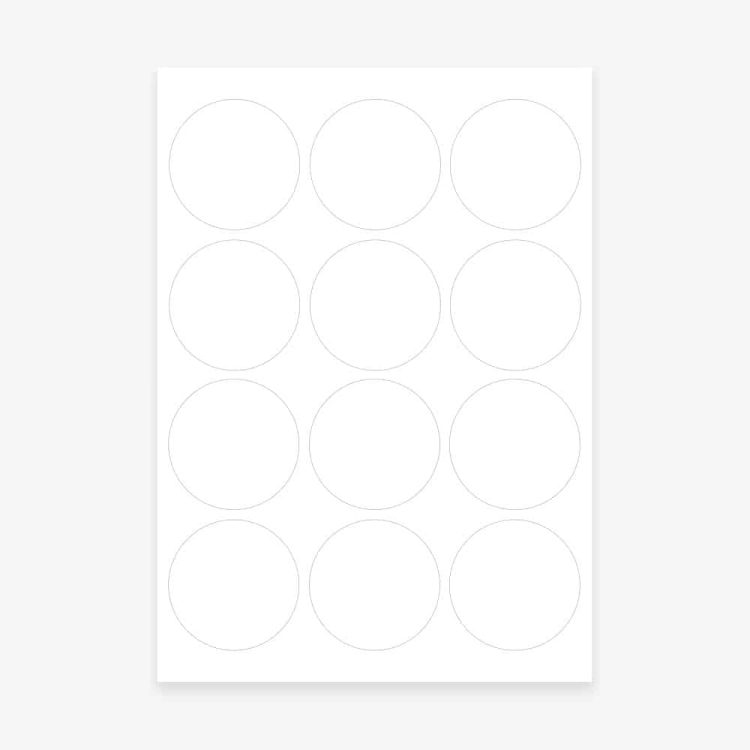 White Round Labels 63.5mm
