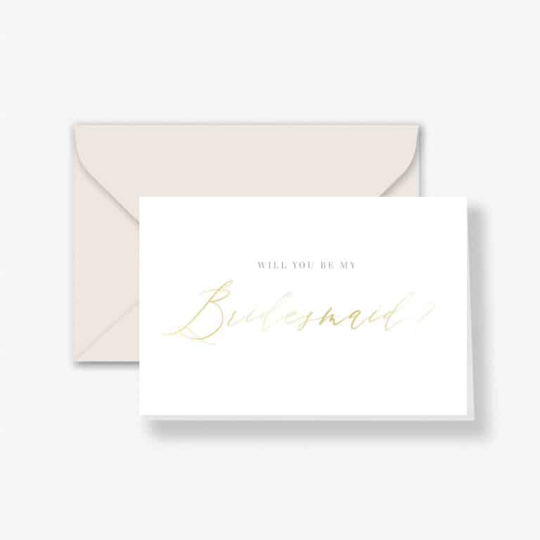 Gold foil bridesmaid proposal card
