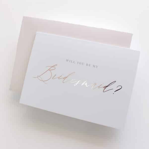 Rose Gold Foil Bridesmaid Proposal Card