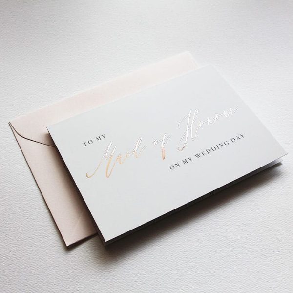 Foil bridal party card