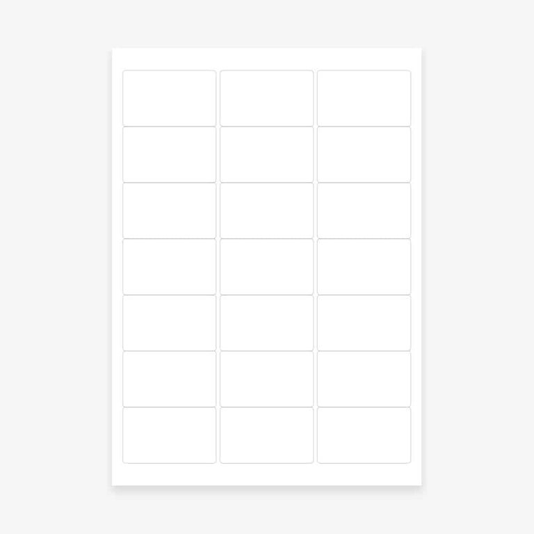 White Address Labels Sheet of 24 - 63x38mm