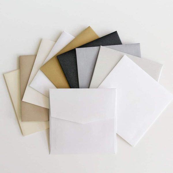 150x150mm envelopes metallic range