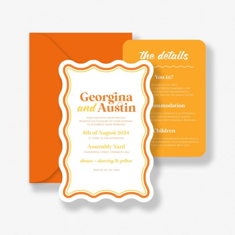 Electric Citrus Wedding Invitation