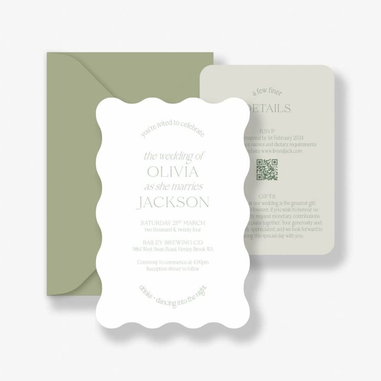 Evergreen Curves Wedding Invitation