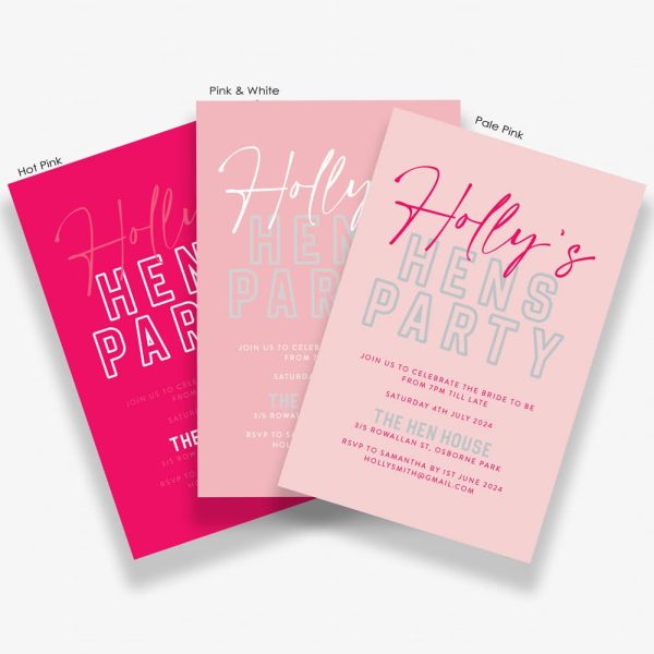 Hot Pink Hens Bachelorette Party Invitation