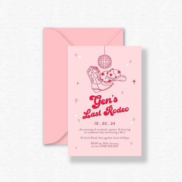 Last Rodeo Cowgirl Bachelorette Hens Invitation