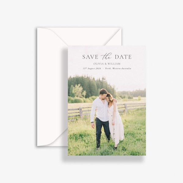 Blissful Wedding Save The Date with envelope