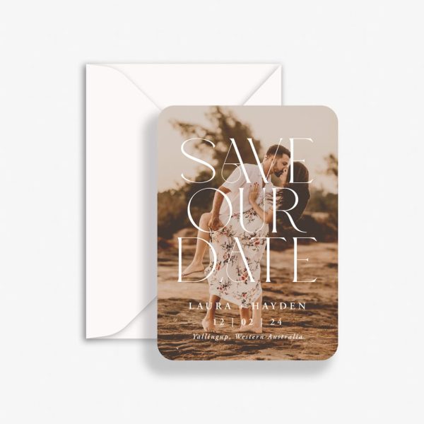 Boho Romance Wedding Save The Date with envelope