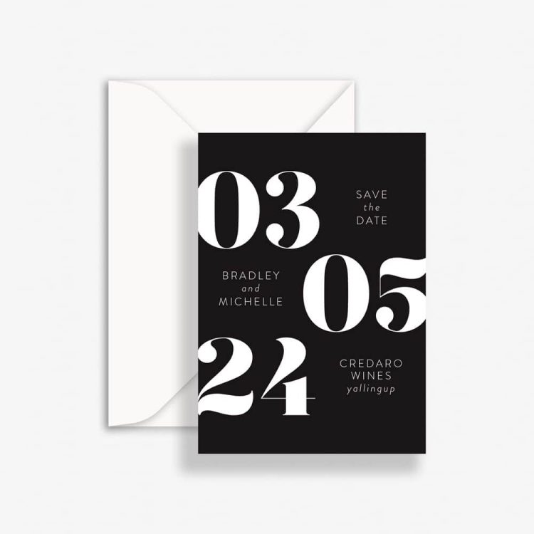 Bold Event Noir Save The Date