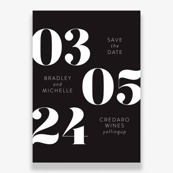 Bold Event Noir Wedding Save The Date