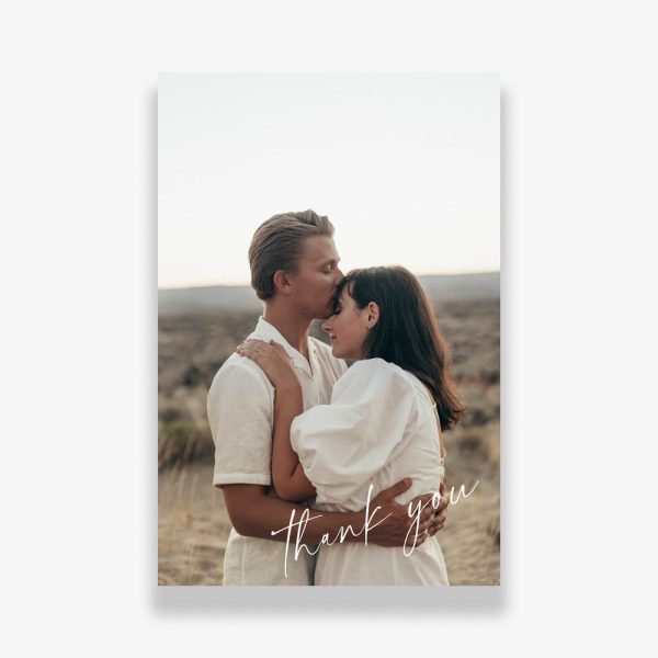 Cherished Wedding Thank You Card with happy married couple
