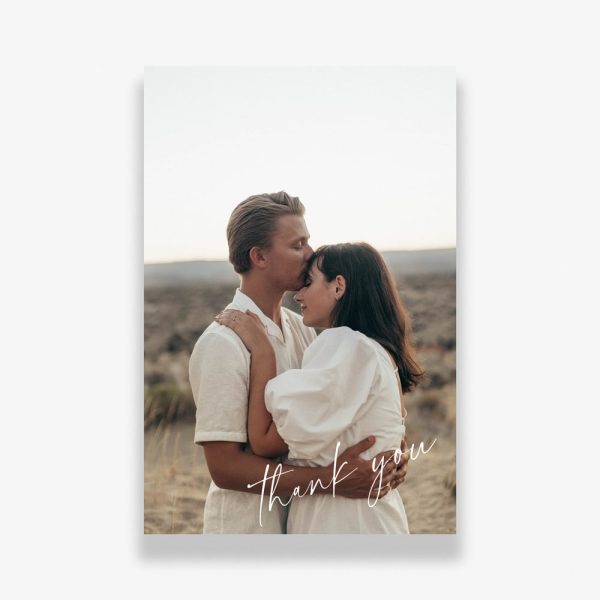 Cherished Wedding Thank You Cards with happy married couple