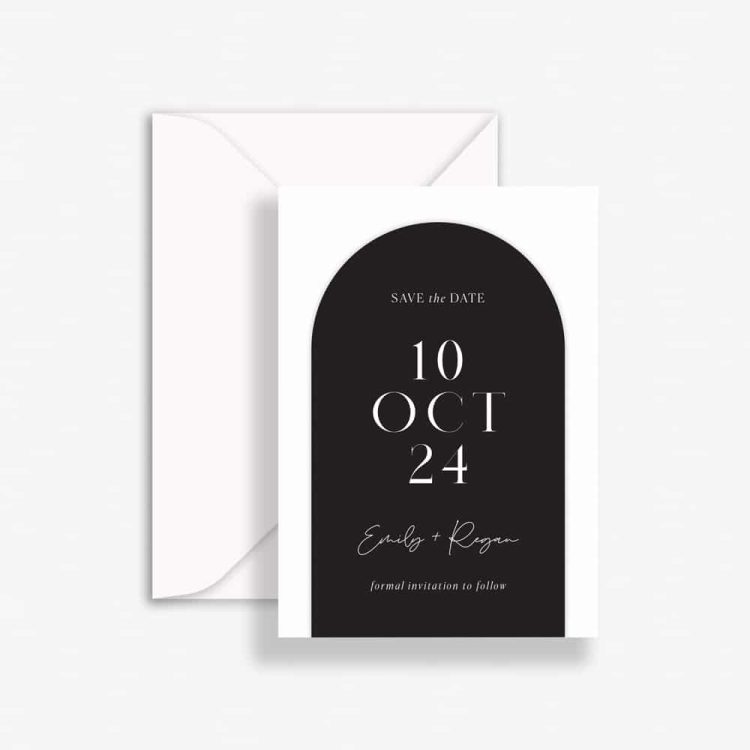 Elegant Archways Noir Save The Dates