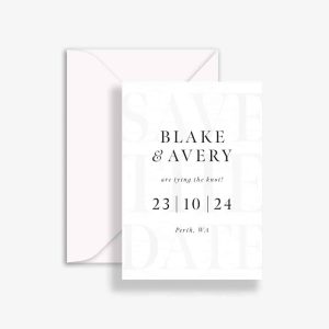 Gleaming Wedding Svae The Date with clear ink