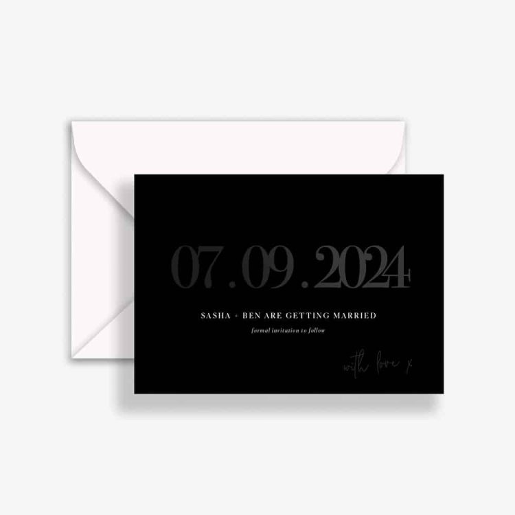 Glossy Noir Save The Date