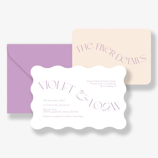 Lavender Ripples Wedding Invitation Suite